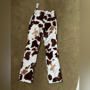 NWT weworewhat denim jeans cow print